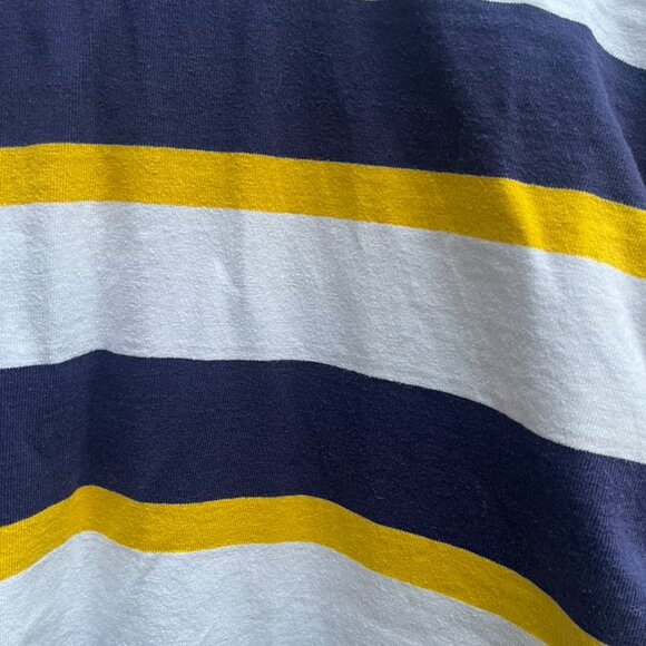 Vintage Polo Ralph Lauren Striped Rugby Shirt 90s Blue Yellow White Sz M - Picture 14 of 14